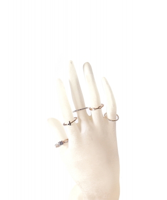 5 Pieces Asssorted Fashionable Ring Set RZ320010 GOLD